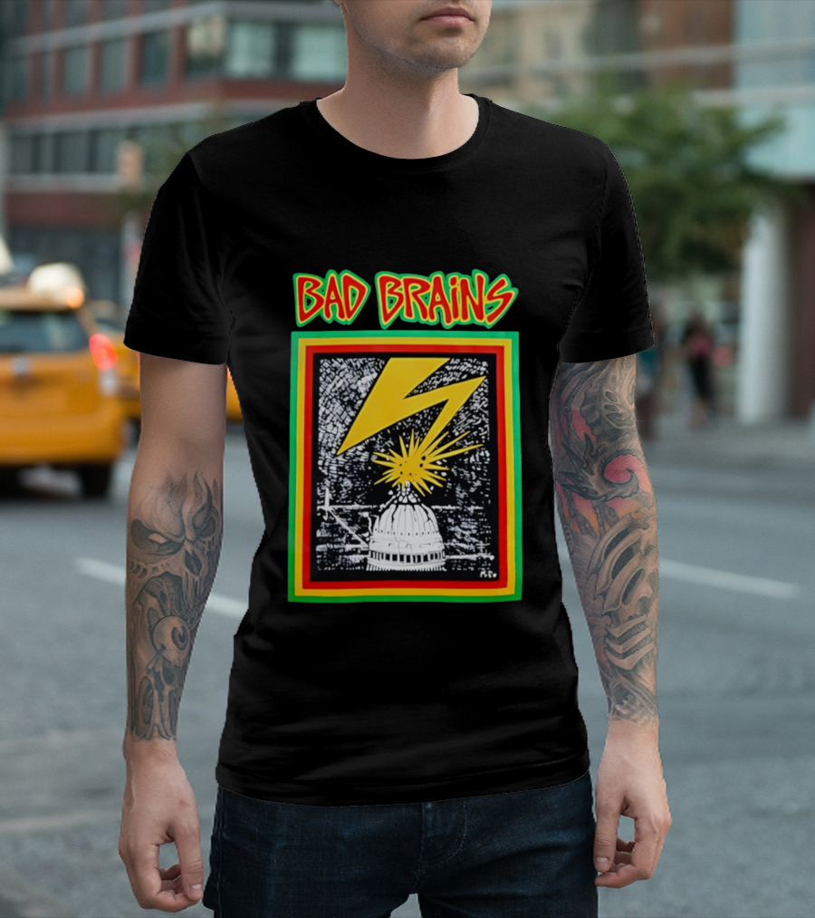 Bad Brains Lightning Capitol Explosion Bold Graphic Retro Vibe T-Shirt