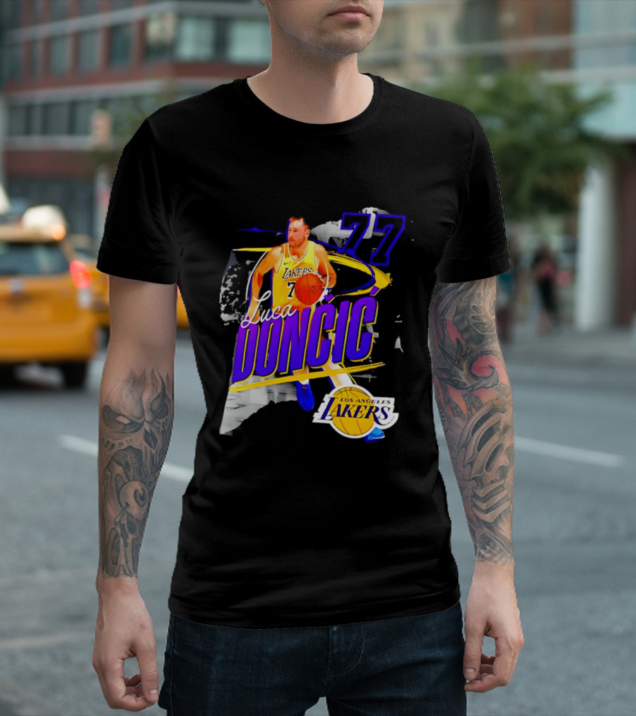Luka Dončić Number 77 Los Angeles Lakers Basketball NBA 2026 T-Shirt