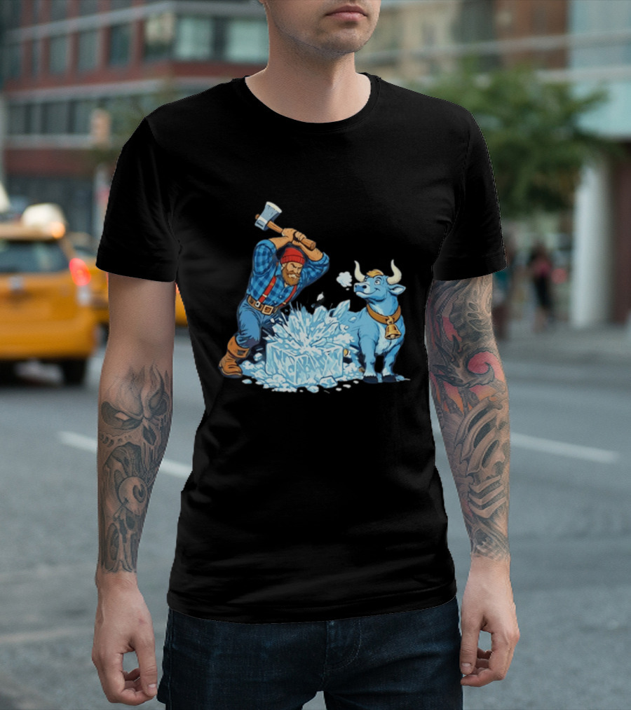 Minnesota Paul Bunyan Babe Blue Ox Breaking Ice Resistance T-Shirt