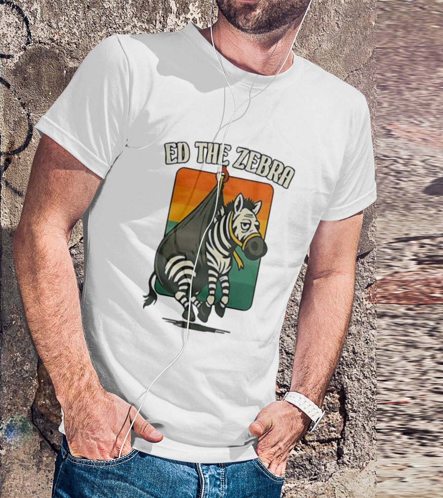 Ed The Zebra Retro Striped Capture Scene T-Shirt