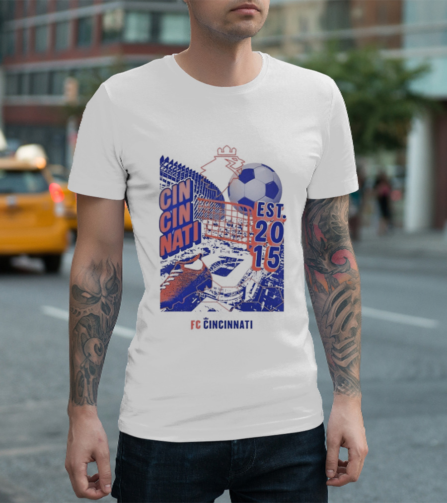 FC Cincinnati Est 2015 Soccer Ball Cleats Iconic Sports Team T-Shirt