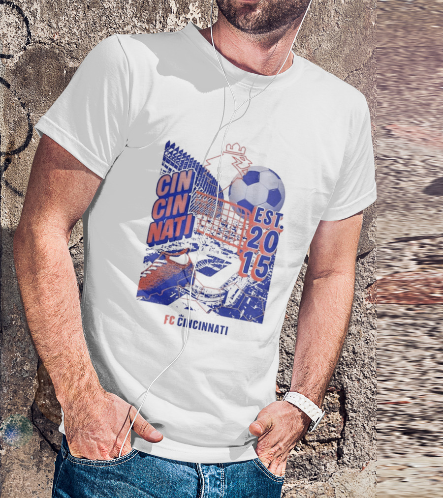 FC Cincinnati Est 2015 Soccer Ball Cleats Iconic Sports Team T-Shirt