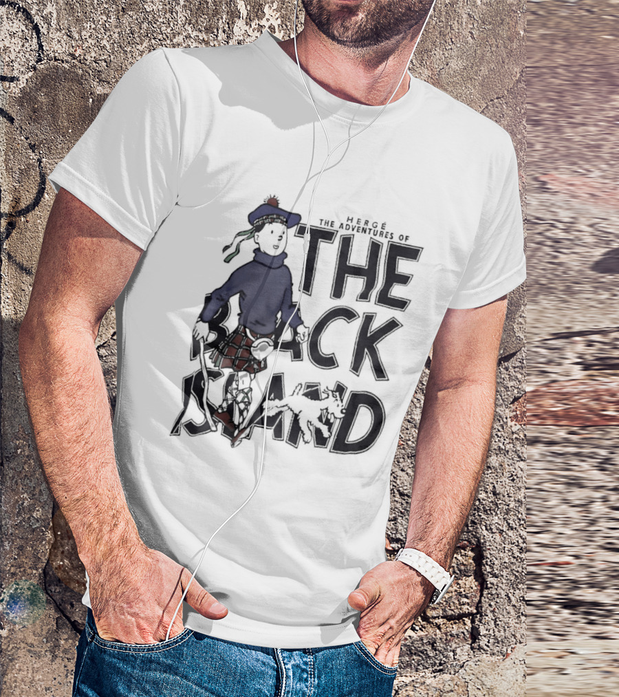 Hergé The Adventures Of Tintin The Black Island Character In Scottish Attire T-Shirt