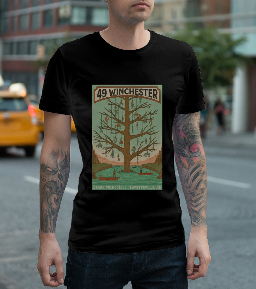 49 Winchester February 6 2026 Ozark Music Hall Fayetteville AR Concert Tree T-Shirt