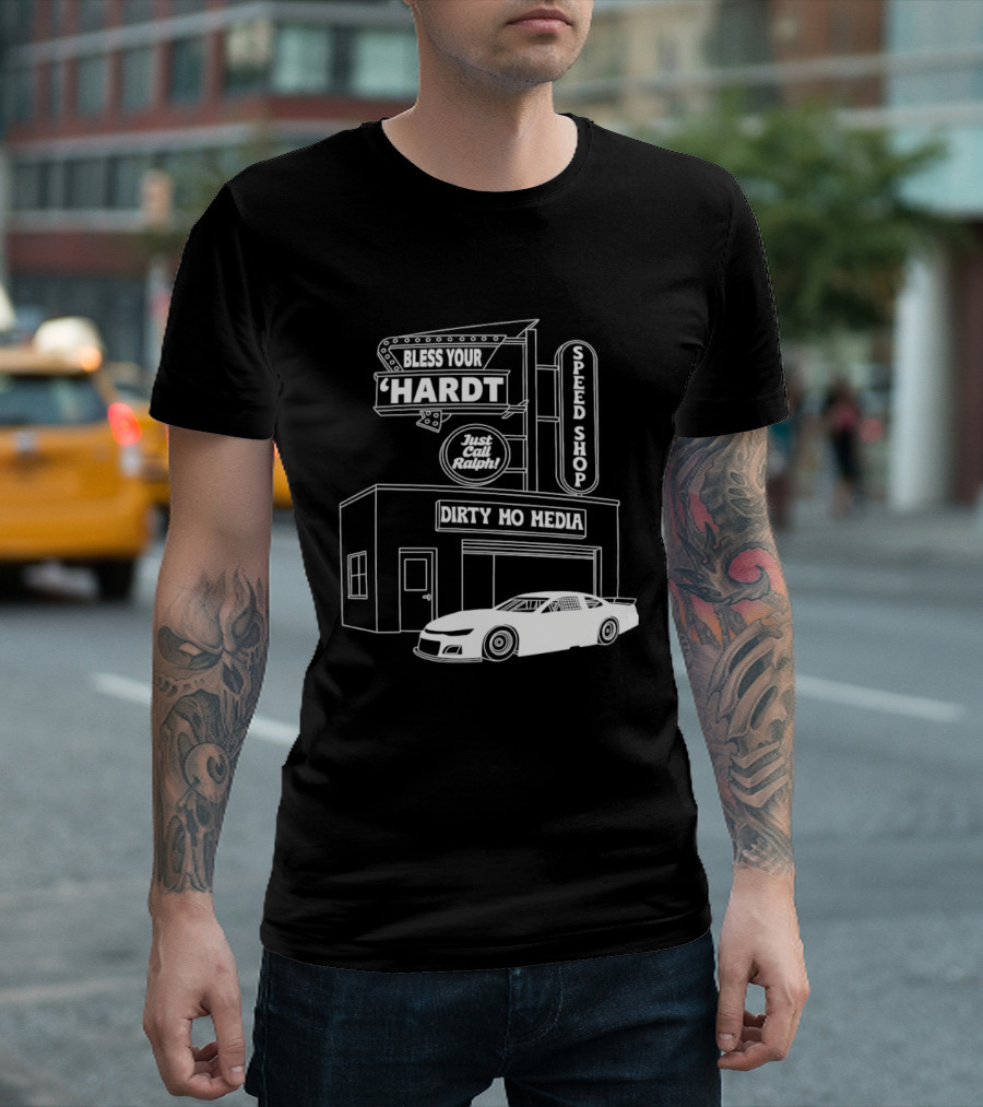 Bless Your 'Hardt Speed Shop Dirty Mo Media Racing Car T-Shirt
