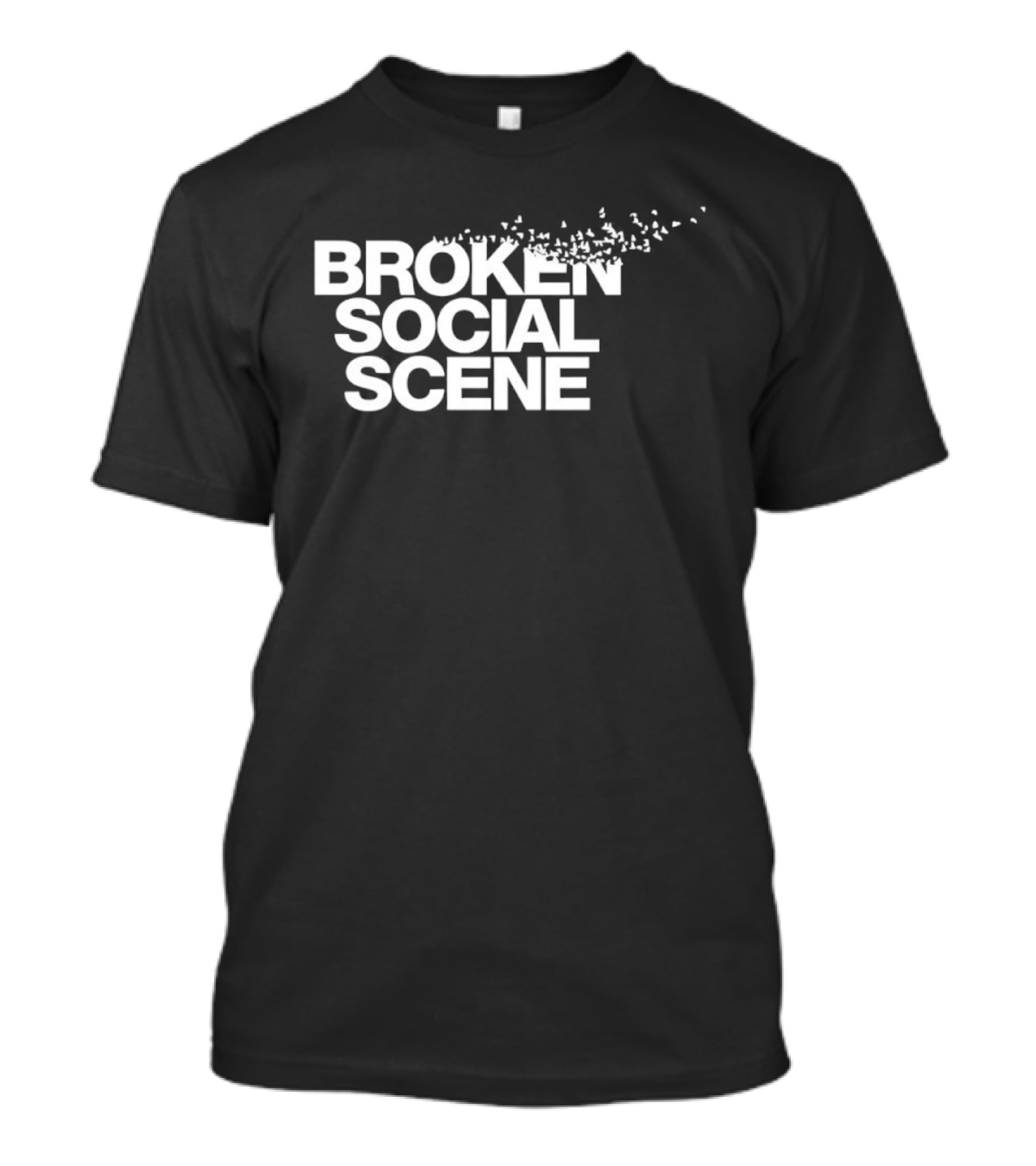 BROKEN SOCIAL SCENE Text With Fragmented Effect T-Shirt