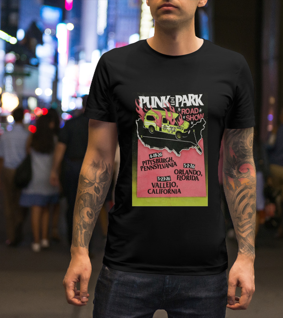 Punk In The Park Road Show April 18 2026 Pittsburgh Pennsylvania Tour Dates Orlando Vallejo T-Shirt
