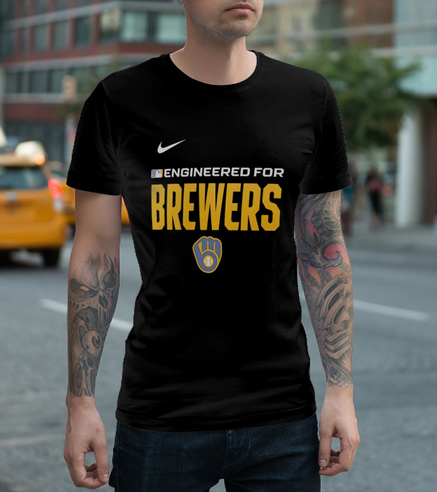 Nike MLB Engineered For Brewers Milwaukee T-Shirt