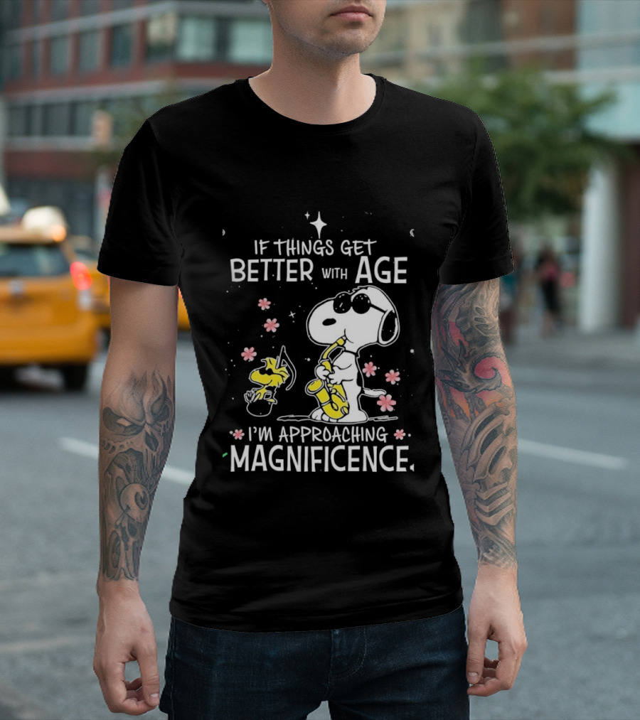 Snoopy And Woodstock Better With Age Approaching Magnificence Blossom T-Shirt