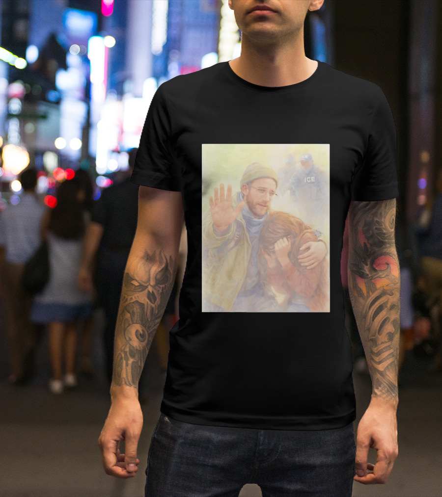 Justice For Alex Pretti Rest In Peace Anti ICE Cross Compassionate Protest T-Shirt