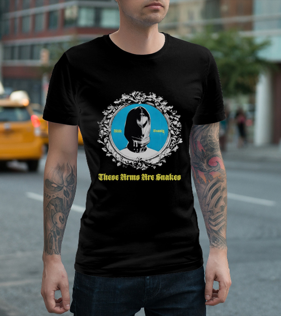 These Arms Are Snakes Filth Beauty Visored Figure Blue Circle Floral Frame T-Shirt