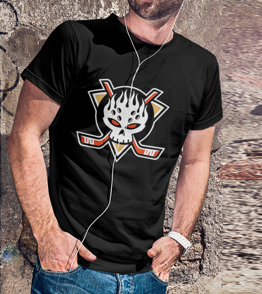 Anaheim Ducks The Offspring Hockey Skull Flame T-Shirt