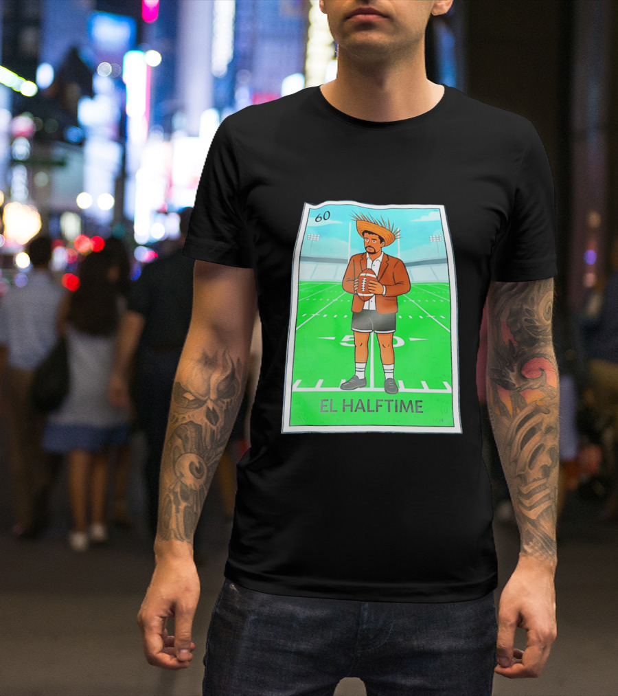 Bad Bunny El Halftime Football Card 60 Stadium Scene T-Shirt