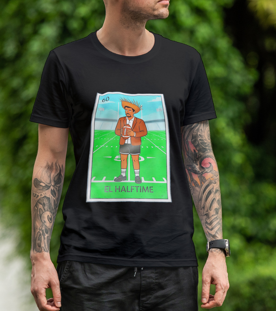 Bad Bunny El Halftime Football Card 60 Stadium Scene T-Shirt