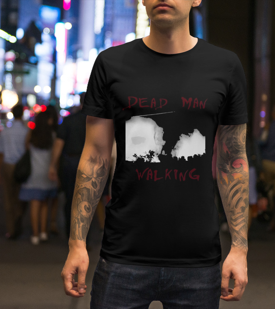 Dead Man Walking Zombie Hand Print Grunge T-Shirt