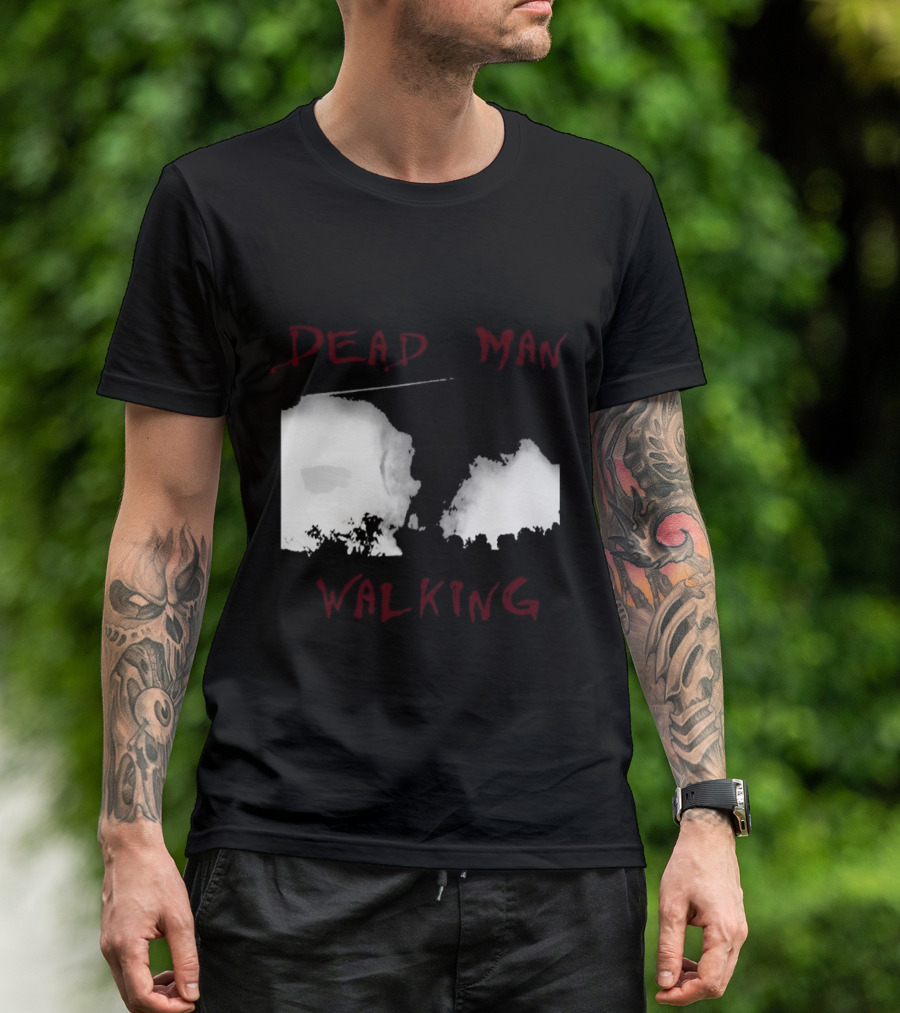 Dead Man Walking Zombie Hand Print Grunge T-Shirt