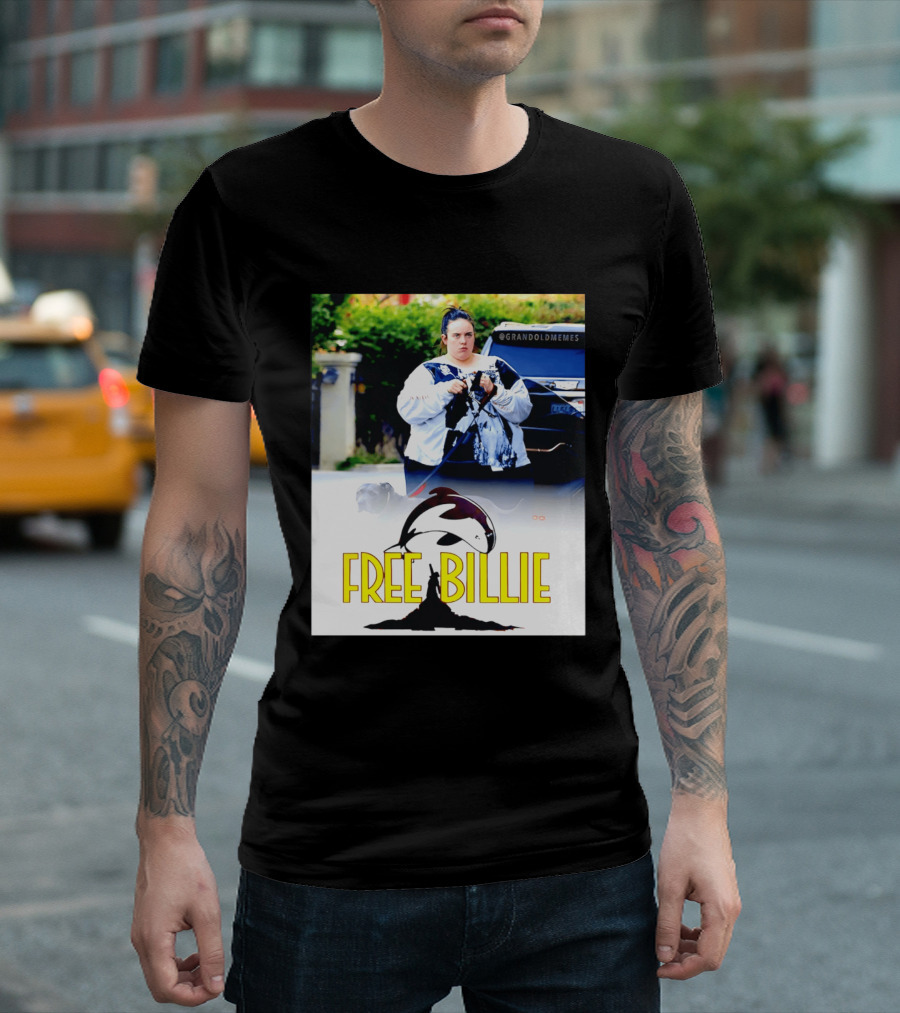 Free Billie Fat 2026 Meme Parody With Whale And Dog Walking T-Shirt
