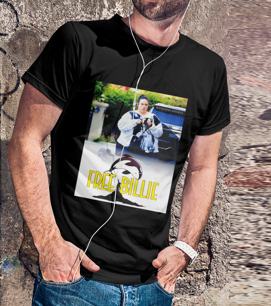 Free Billie Fat 2026 Meme Parody With Whale And Dog Walking T-Shirt