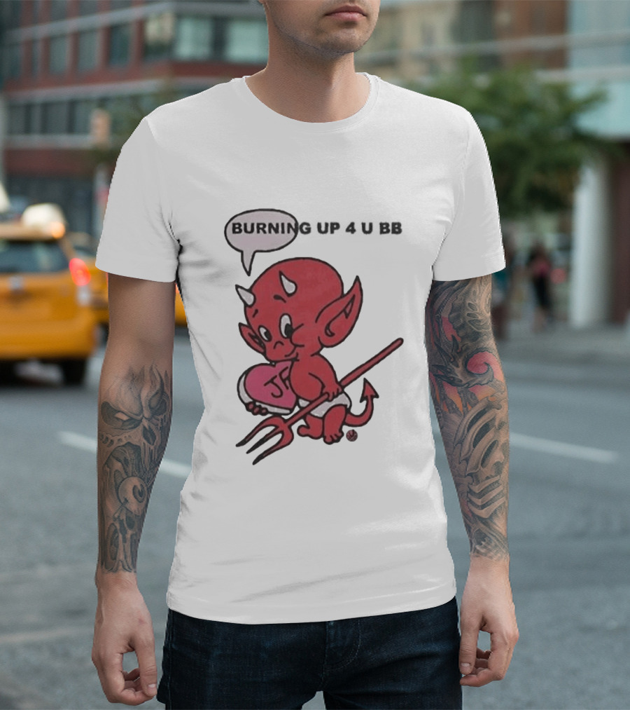 Burning Up Cute Cartoon Red Devil Just Friends T-Shirt