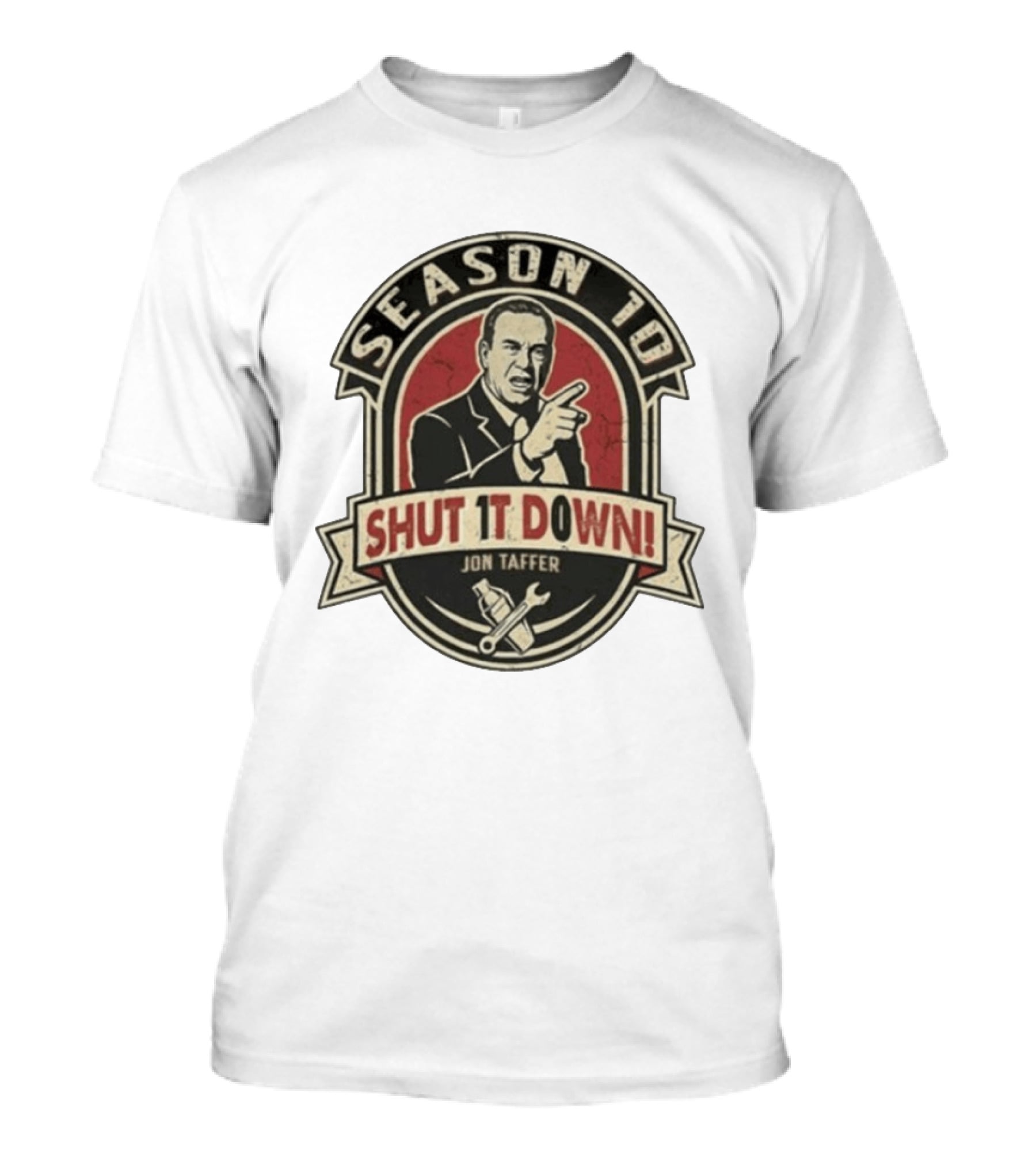 Jon Taffer Season To Shut It Down Commanding Pose Wrench And Screwdriver T-Shirt