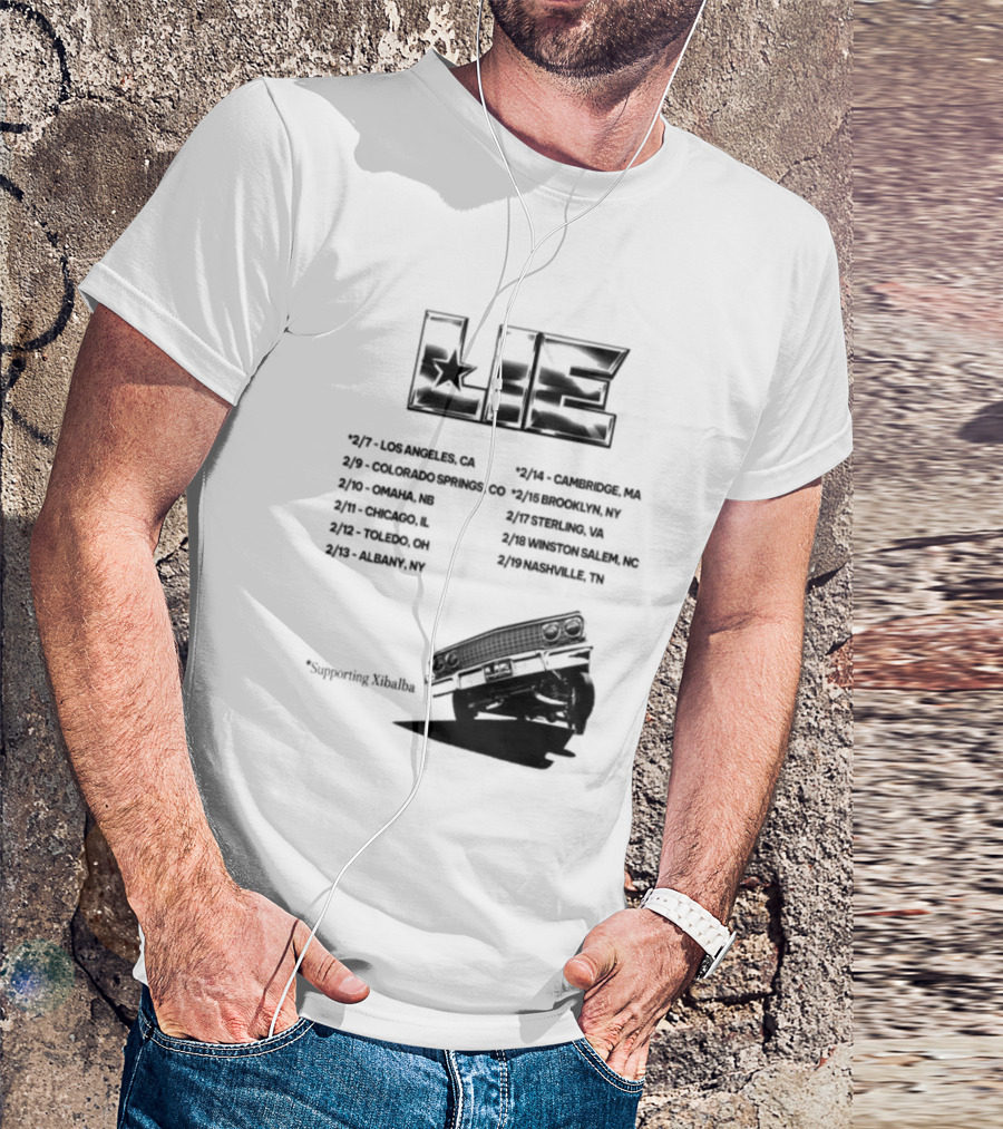 LIE Supporting Xibalba February Tour 2026 San Bernardino Mexico Anaheim New York Louisville Portland Minneapolis T-Shirt