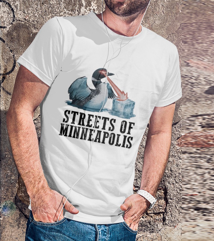 Loon Laser Eyes Melting Ice Streets Of Minneapolis T-Shirt