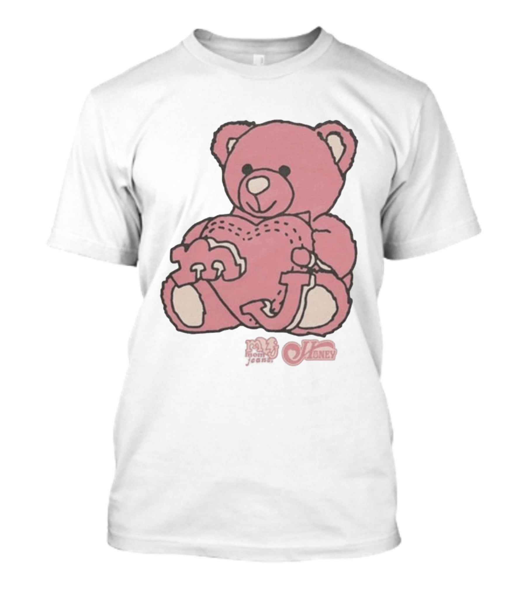 Mom Jeans Pink Bear Heart Honey T-Shirt