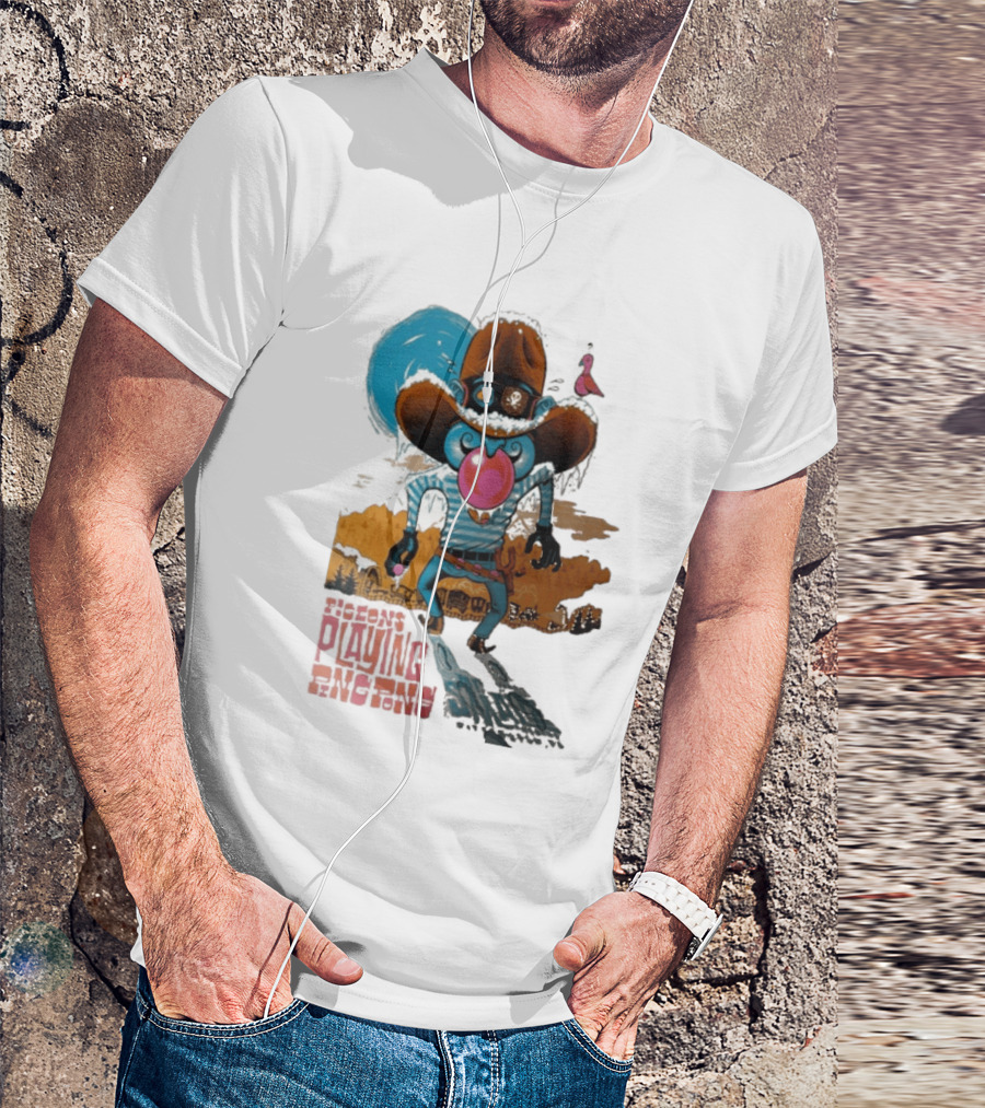 Pigeons Playing Ping Pong February 6 7 2026 Pittsburgh PA Cowboy Alien Theme With Pink Bubblegum And Purple Pigeon T-Shirt