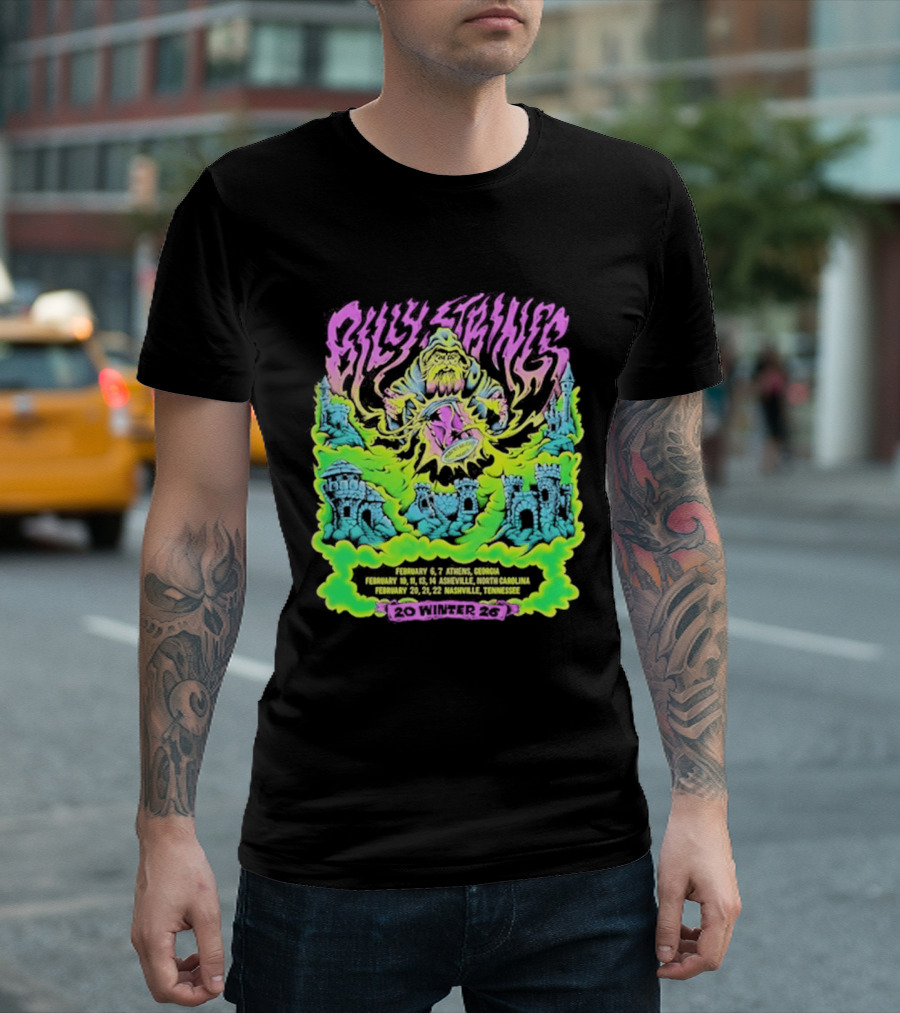 Billy Strings Winter Tour 2026 Psychedelic Castle T-Shirt