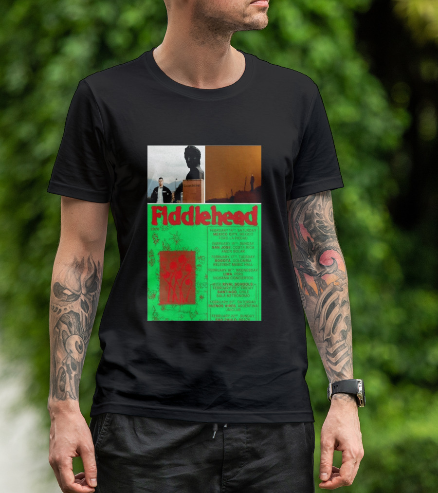 Fiddlehead February 2026 Shows Mexico City San Jose Bogota Lima Santiago Buenos Aires São Paulo T-Shirt
