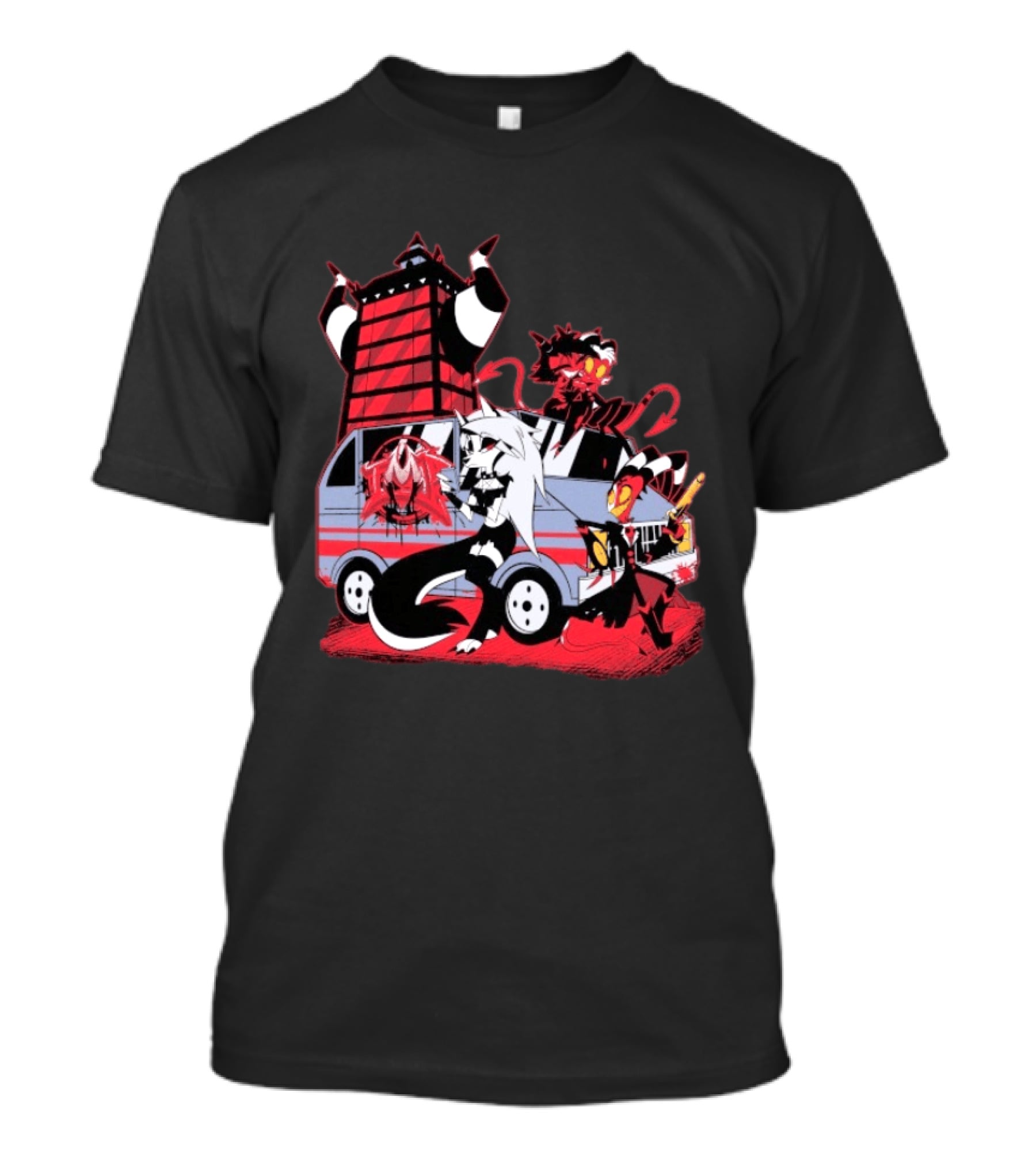 Hazbin Hotel Characters And IMP Van T-Shirt
