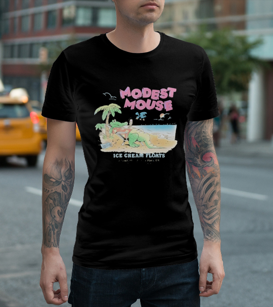 Modest Mouse Ice Cream Floats Relaxing Beach Alligator T-Shirt
