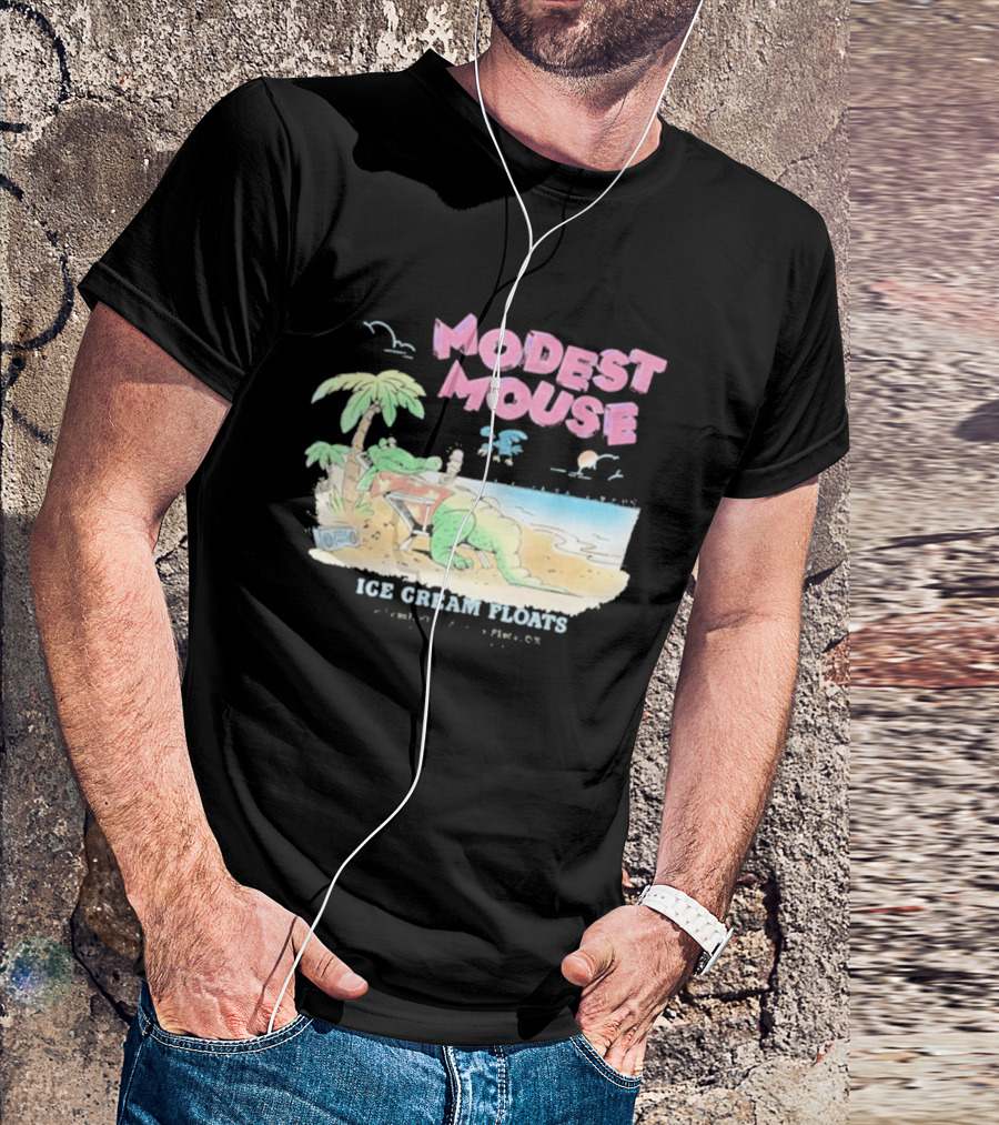 Modest Mouse Ice Cream Floats Relaxing Beach Alligator T-Shirt