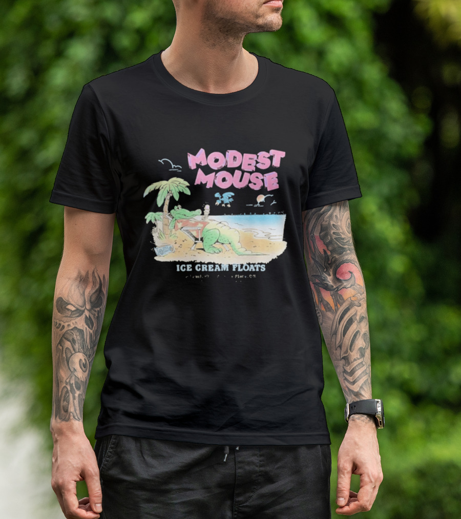 Modest Mouse Ice Cream Floats Relaxing Beach Alligator T-Shirt