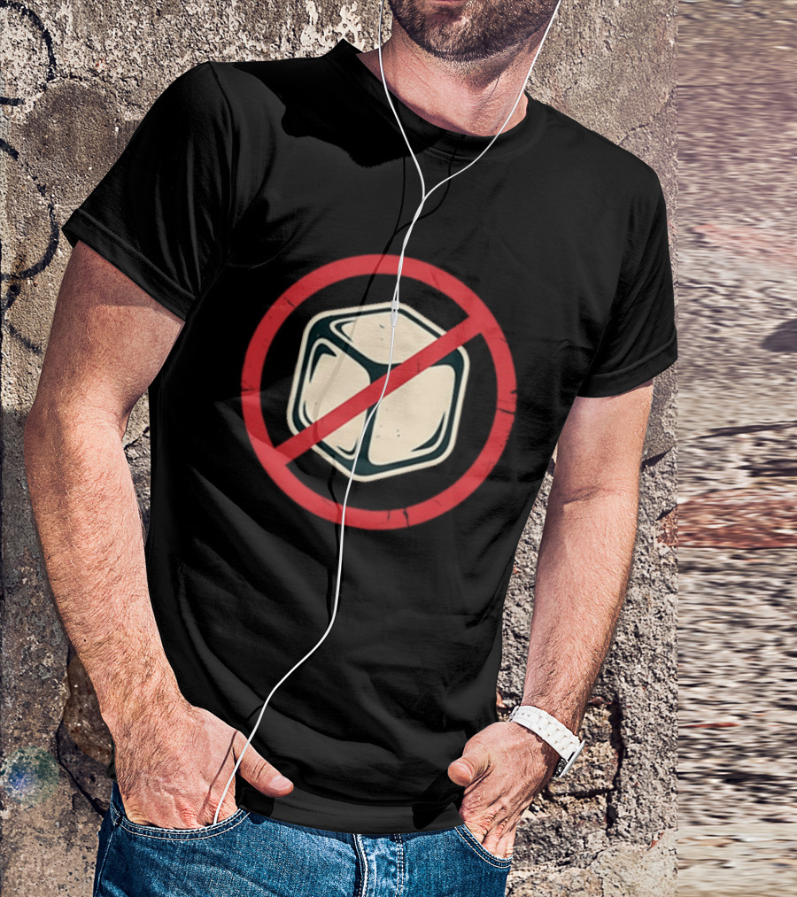 No Ice Anti ICE Prohibition Symbol Red Circle Slash T-Shirt