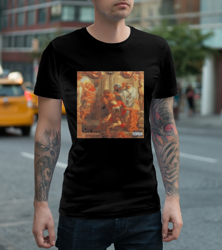 Suicideboys I No Longer Fear The Razor Guarding My Heel Album Cover Art Historic Painting Parental Advisory T-Shirt