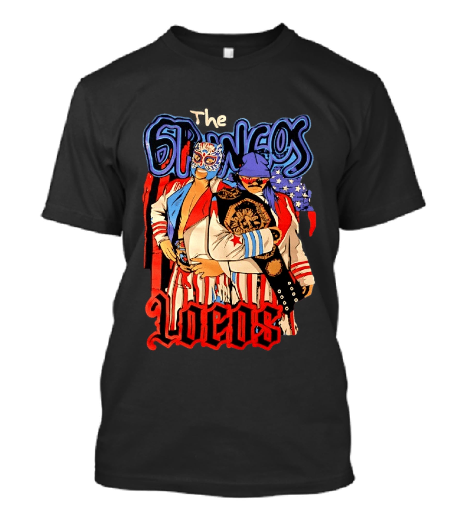 The Gringos Locos Wrestling Team Masked Champions With Stars And Stripes T-Shirt