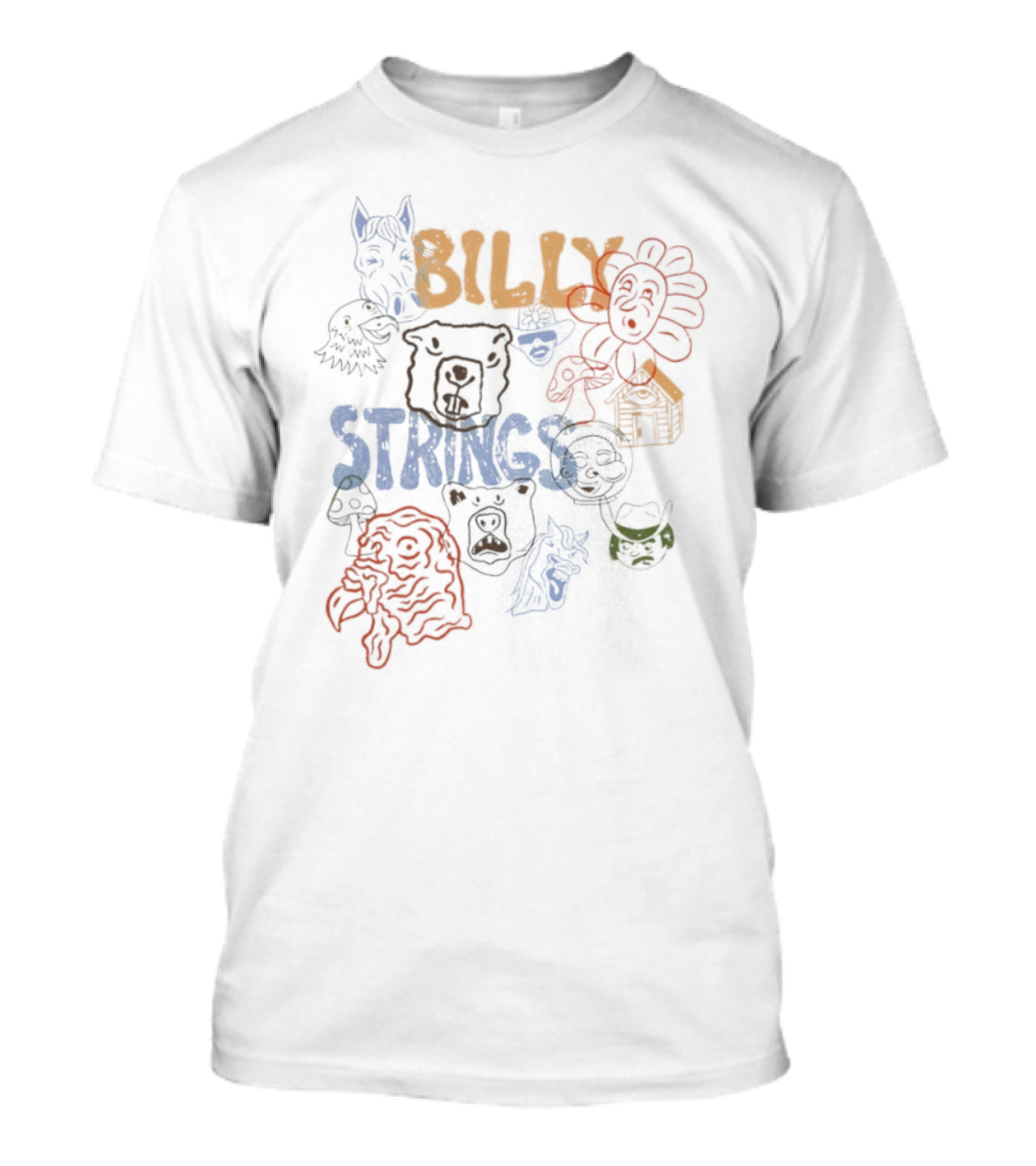 Billy Strings Characters Horse Sunflower Psychedelic T-Shirt