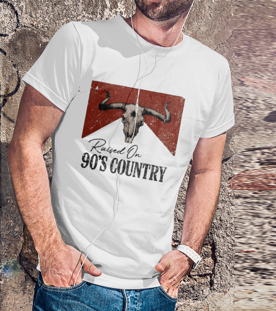 Bull Skull Marlboro Raised On 90's Country T-Shirt