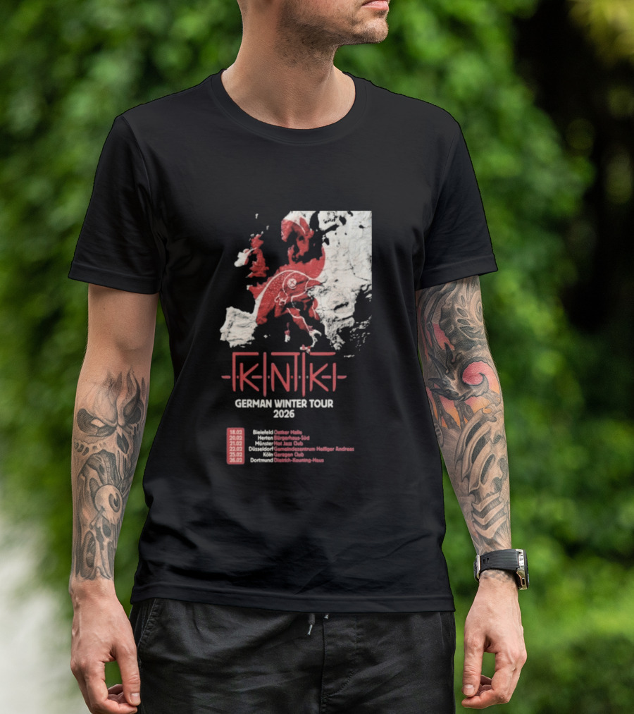 Gidiki German Winter Tour 2026 Europe Map Dates Venues T-Shirt