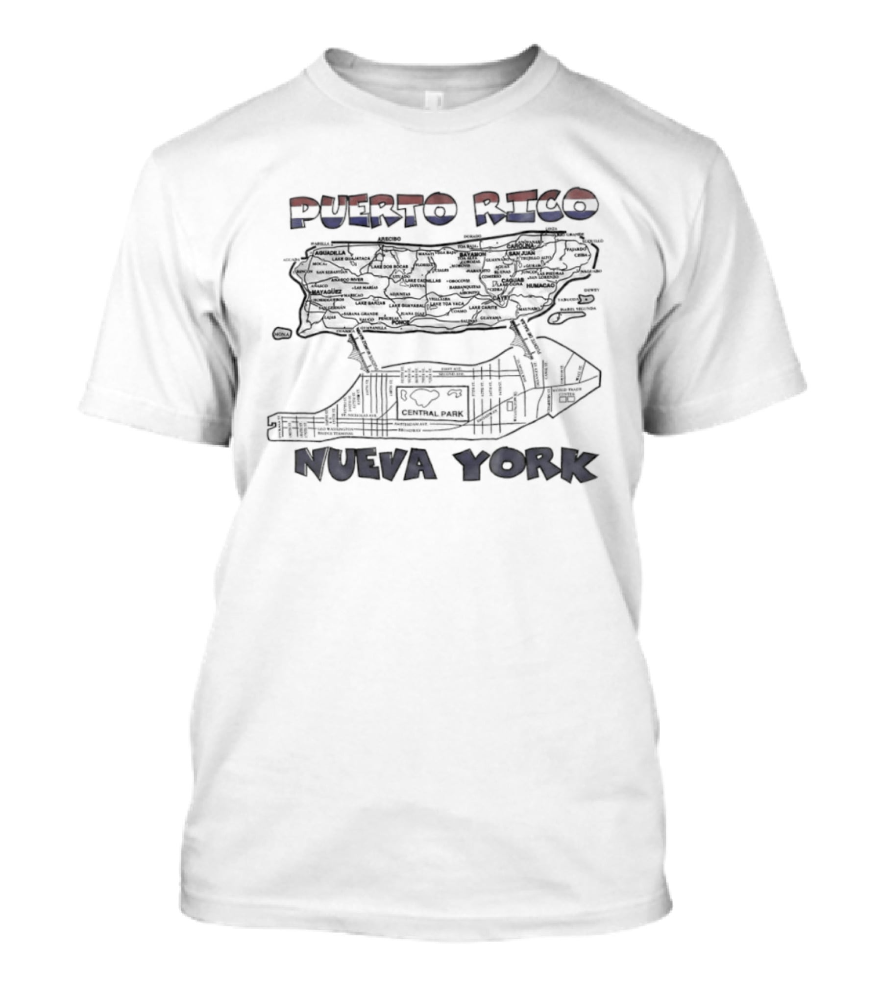 Puerto Rico Nueva York Map T-Shirt