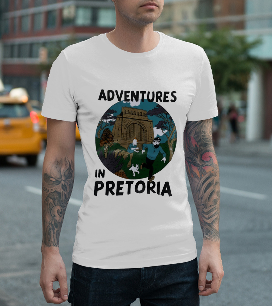 Adventures In Pretoria Tintin Captain Haddock Escape Scene T-Shirt