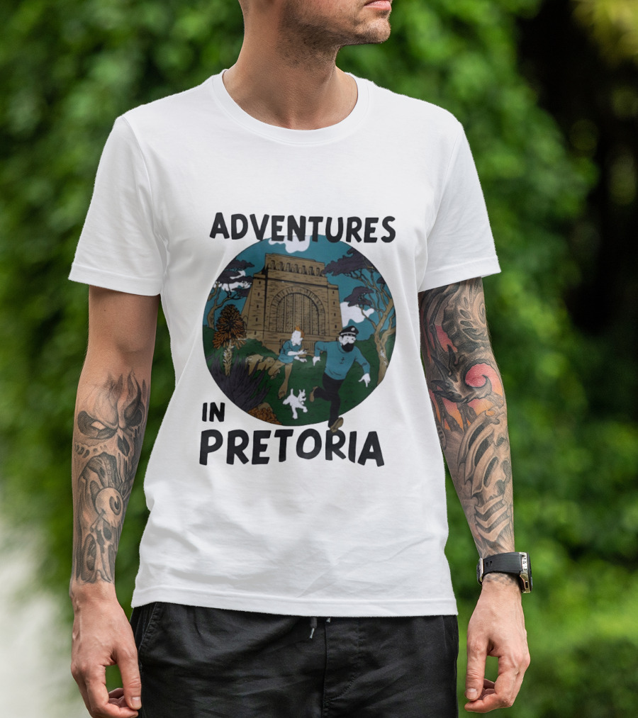 Adventures In Pretoria Tintin Captain Haddock Escape Scene T-Shirt
