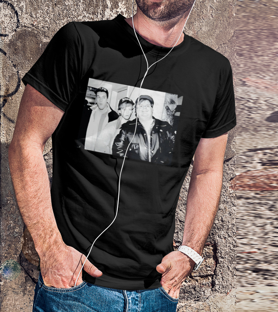 Adam Sandler Chris Farley David Spade NYPD Chicago Black And White Photo T-Shirt