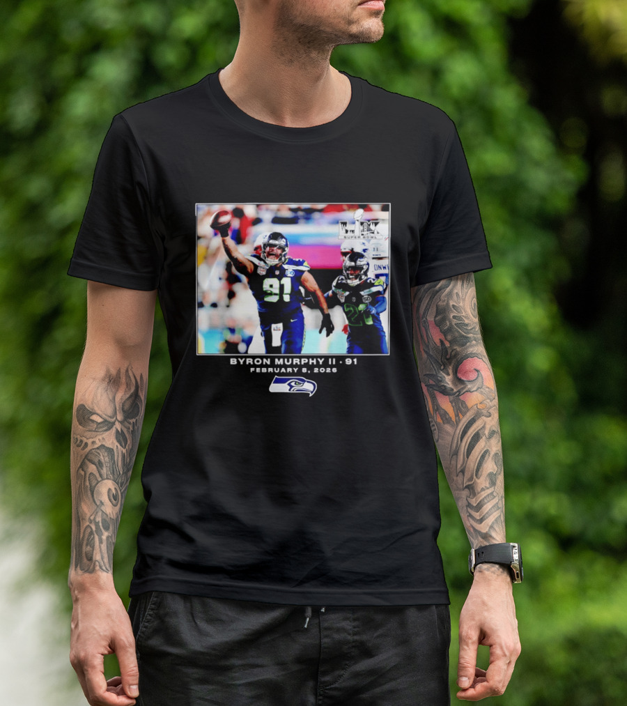 Byron Murphy II Seattle Seahawks Super Bowl LXI February 1 2026 T-Shirt