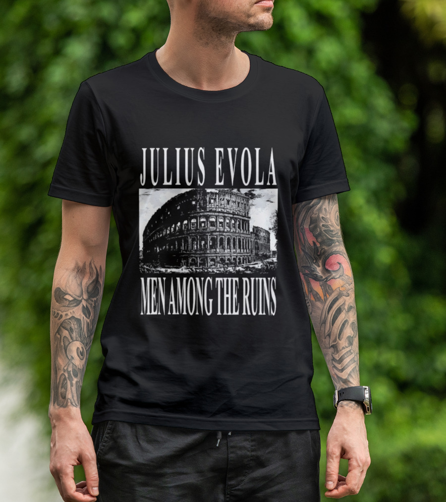 Julius Evola Men Among The Ruins Colosseum Motif T-Shirt