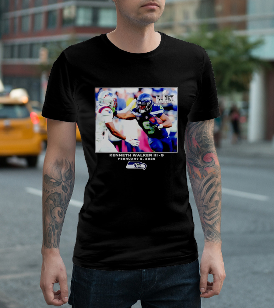 Kenneth Walker III Seattle Seahawks Super Bowl LIX Football 2026 T-Shirt