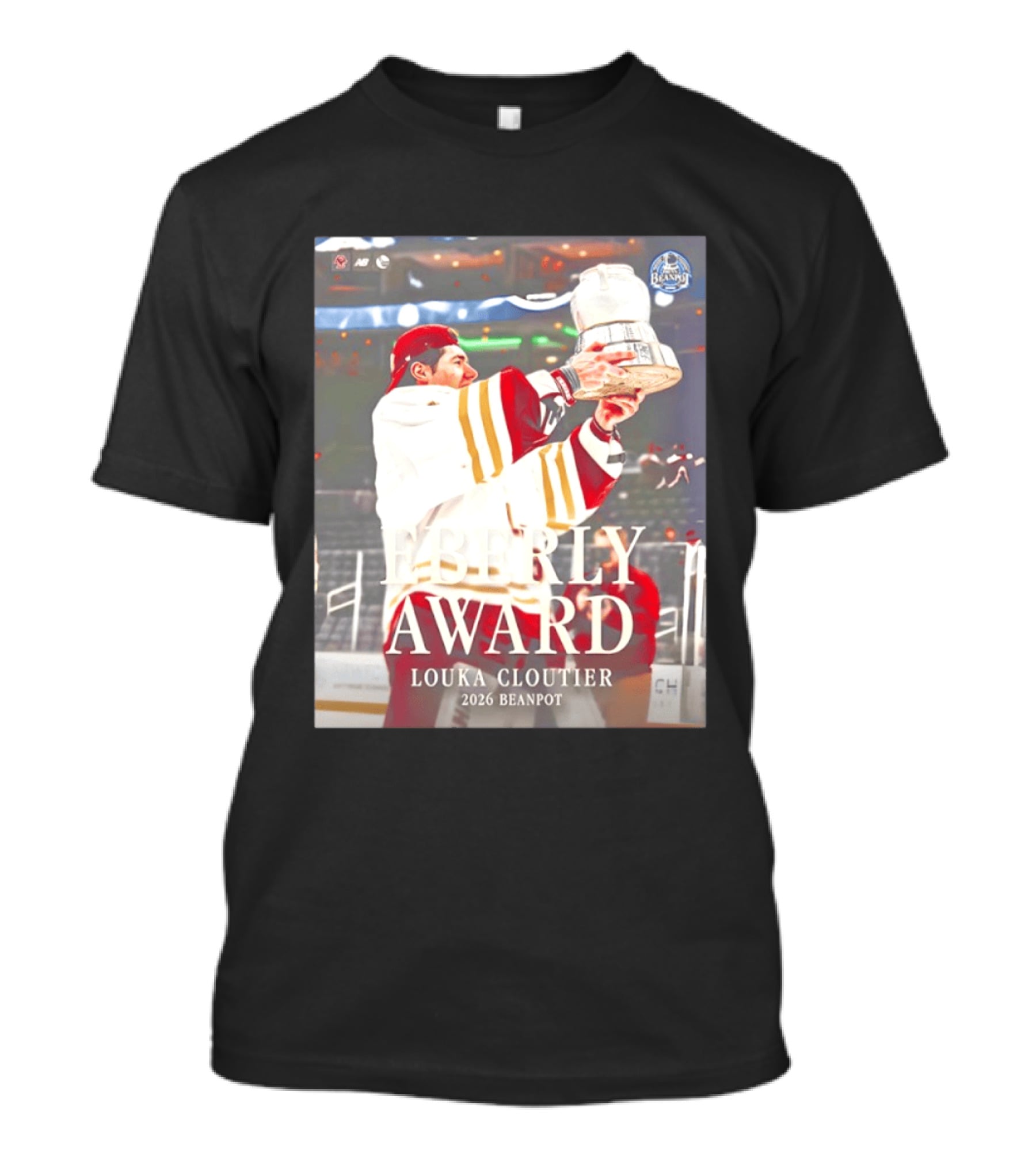 Eberly Award Louka Cloutier 2026 Beanpot Champion Boston College Hockey T-Shirt