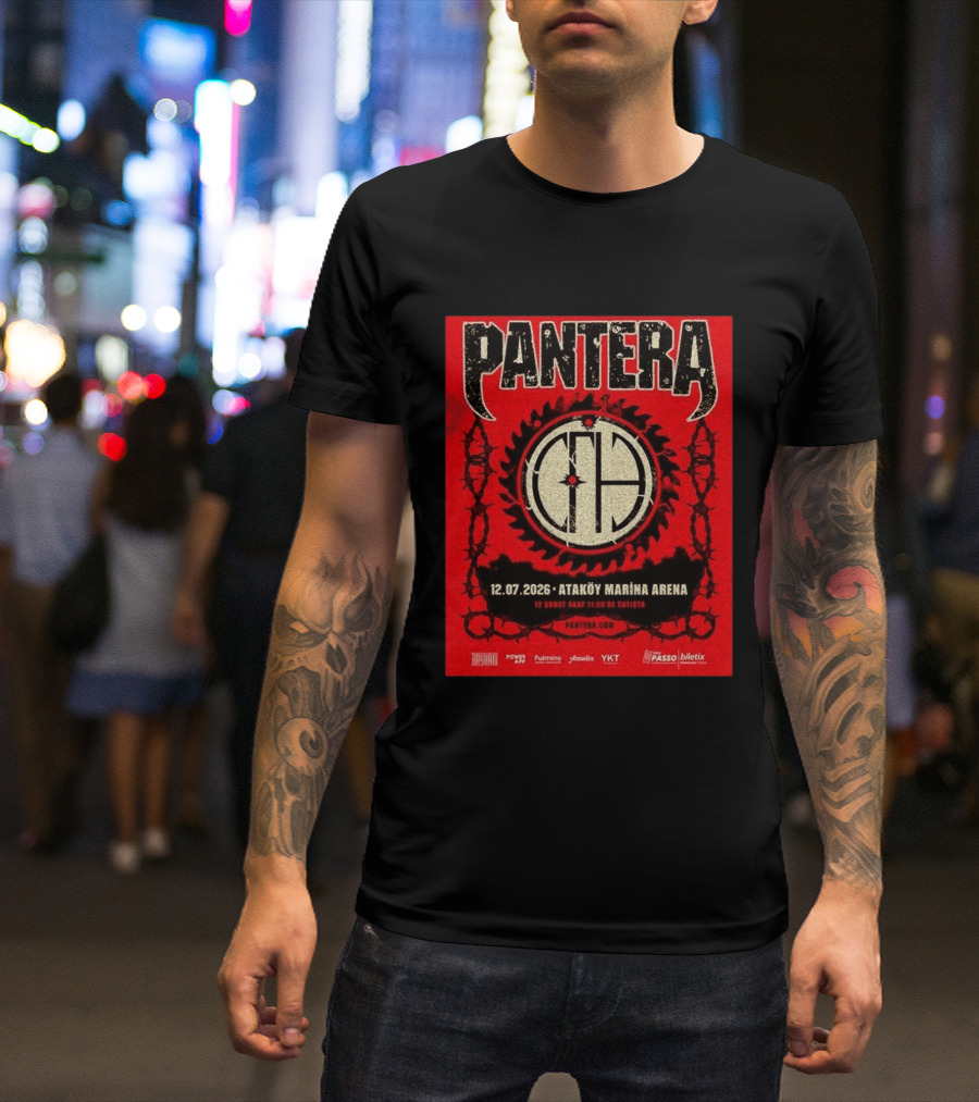 Pantera Istanbul 2026 Ataköy Marina Arena July 12 Concert Event T-Shirt