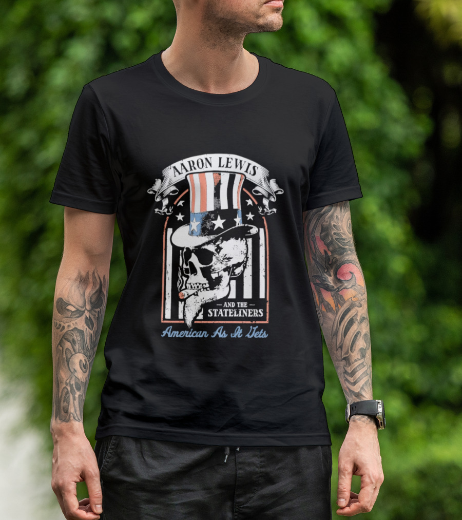 Aaron Lewis Uncle Sam Skull And The Stateliners American As It Gets T-Shirt